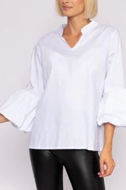 White Balloon Cuff Shirt -Fashion Clothing Accessories Store carraig donn white balloon cuff shirt 963420