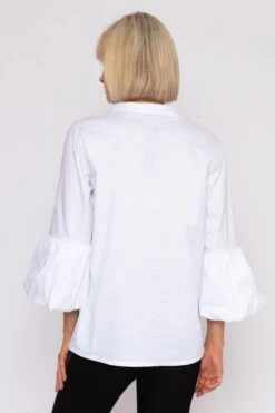 White Balloon Cuff Shirt -Fashion Clothing Accessories Store carraig donn white balloon cuff shirt 988515