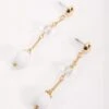 White Beaded Drop Earrings -Fashion Clothing Accessories Store carraig donn white beaded drop earrings 116014