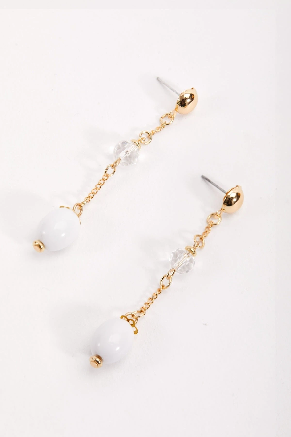White Beaded Drop Earrings 3 White Beaded Drop Earrings