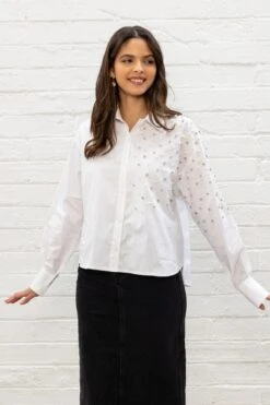 White Embellished Shirt