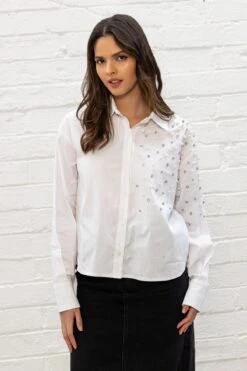 White Embellished Shirt -Fashion Clothing Accessories Store carraig donn white embellished shirt 753026