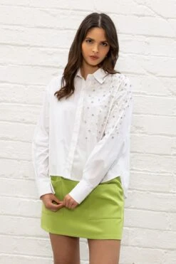 White Embellished Shirt -Fashion Clothing Accessories Store carraig donn white embellished shirt 880285