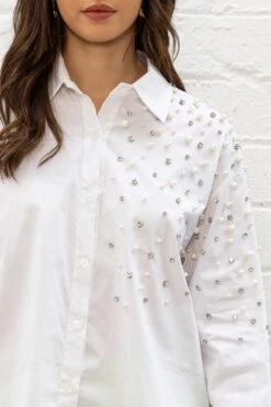 White Embellished Shirt -Fashion Clothing Accessories Store carraig donn white embellished shirt 958137