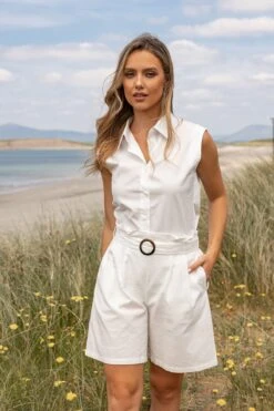 White High Waist Shorts