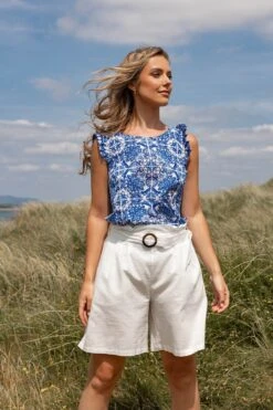 White High Waist Shorts -Fashion Clothing Accessories Store carraig donn white high waist shorts 496680