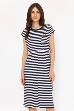Yarn Dyed Stripe Jersey Dress -Fashion Clothing Accessories Store carraig donn yarn dyed stripe jersey dress 114822