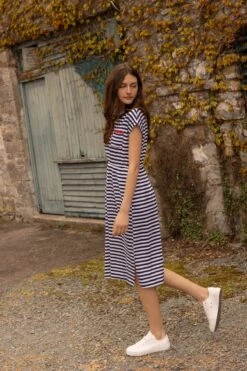 Yarn Dyed Stripe Jersey Dress -Fashion Clothing Accessories Store carraig donn yarn dyed stripe jersey dress 352214