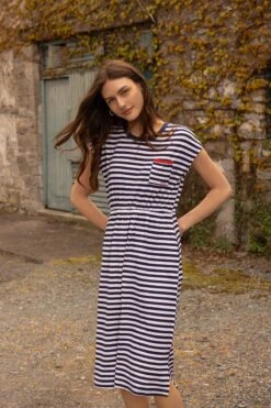 Yarn Dyed Stripe Jersey Dress -Fashion Clothing Accessories Store carraig donn yarn dyed stripe jersey dress 787577