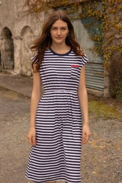 Yarn Dyed Stripe Jersey Dress -Fashion Clothing Accessories Store carraig donn yarn dyed stripe jersey dress 803520