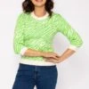 Zebra Crew Neck In Green