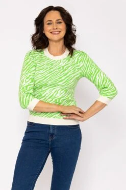 Zebra Crew Neck In Green