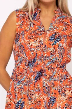 Orange Print Viscose Mini Dress 10 Orange Print Viscose Mini Dress -Fashion Clothing Accessories Store carraig donn zebra print viscose mini dress 711337