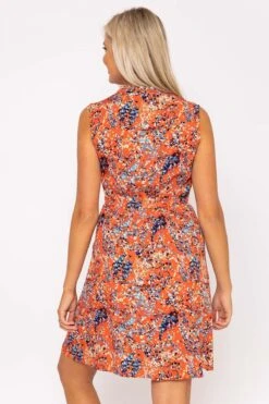 Orange Print Viscose Mini Dress 11 Orange Print Viscose Mini Dress -Fashion Clothing Accessories Store carraig donn zebra print viscose mini dress 744583
