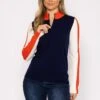 Zip Knit With Contrast Sleeve In Multi 1 Zip Knit With Contrast Sleeve In Multi -Fashion Clothing Accessories Store carraig donn zip knit with contrast sleeve in multi 612636